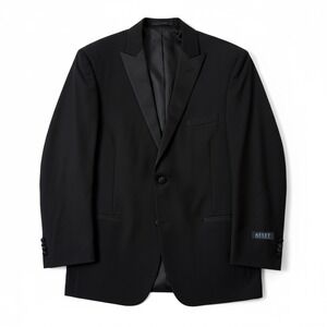 Assets Men's Black Wool Tuxedo Blazer 40R NWT Satin Lapel Prom Wedding Formal
